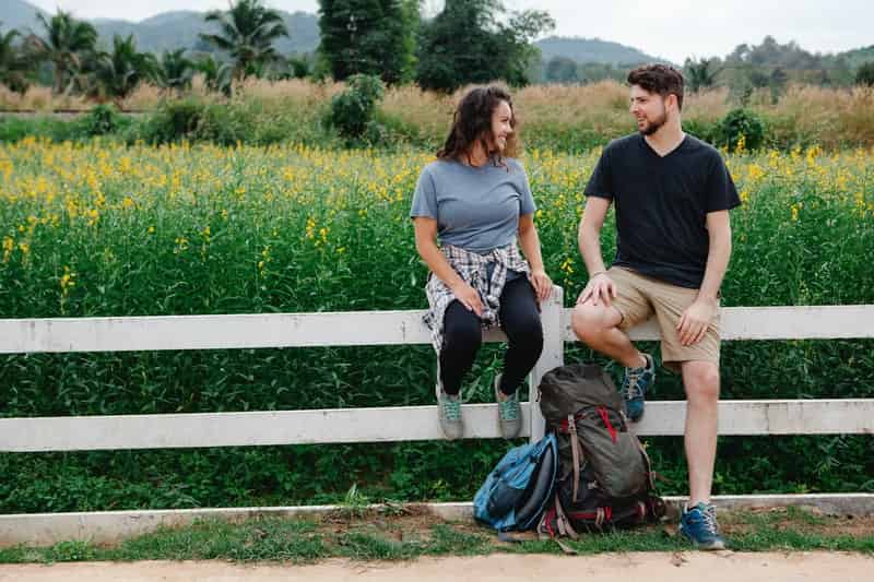 Couple keeping their relationship fresh by going for a hike