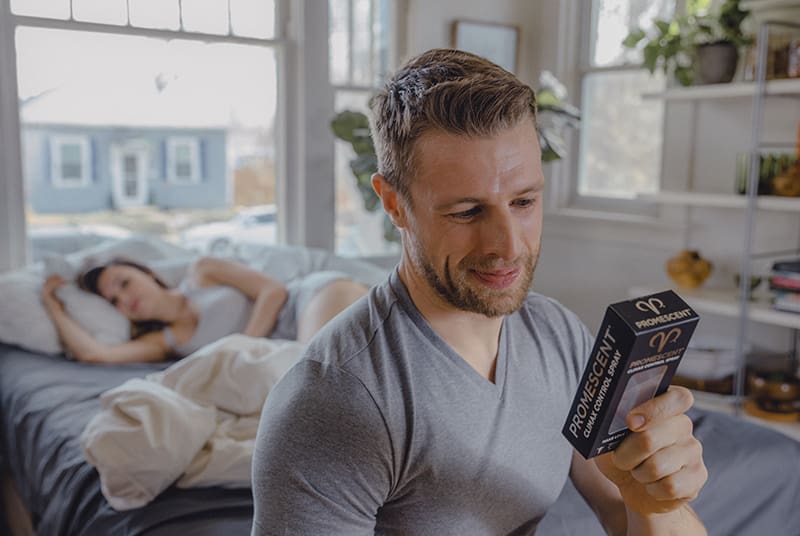 Using a delay spray to keep from cumming