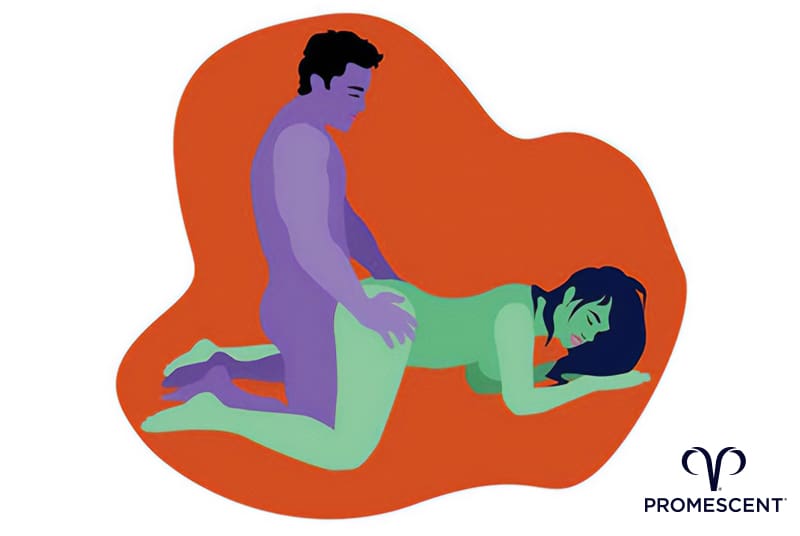Doggy style sex position for people with downward curved penis