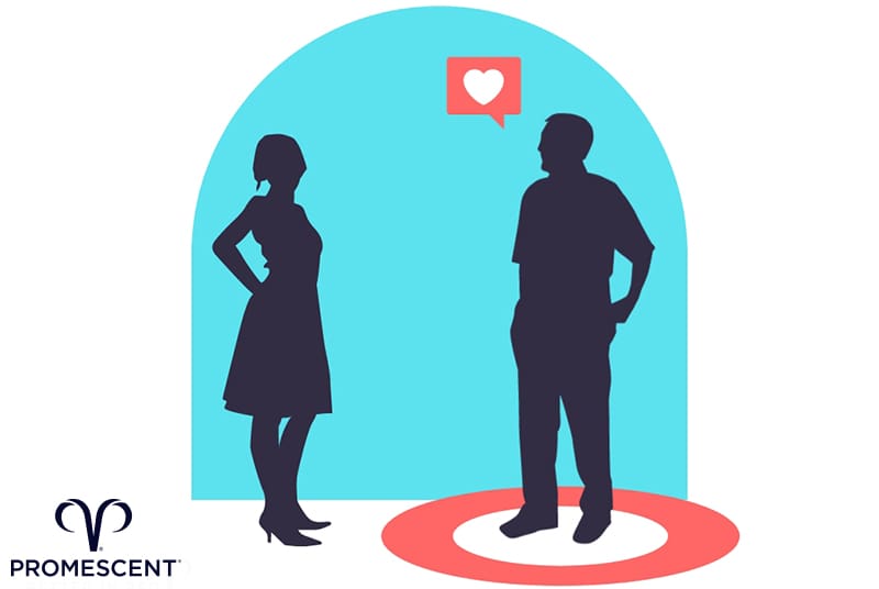 Illustration of man stuck in the friend zone.