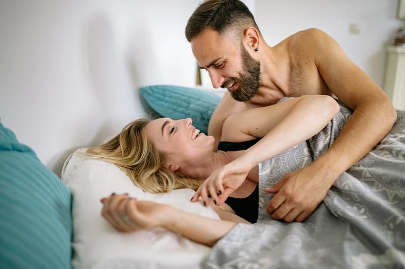 man waking up with morning wood