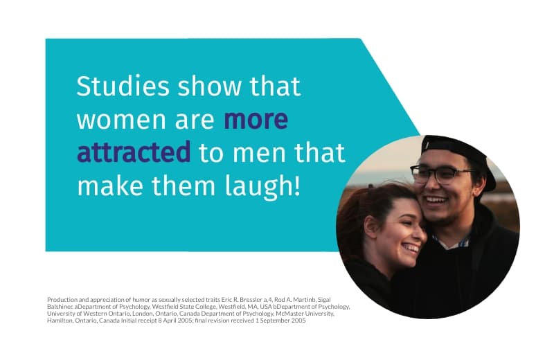 Woman attracted to man because he makes her laugh