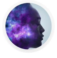 An image showing a face with senses firing from an invigorating partner massage